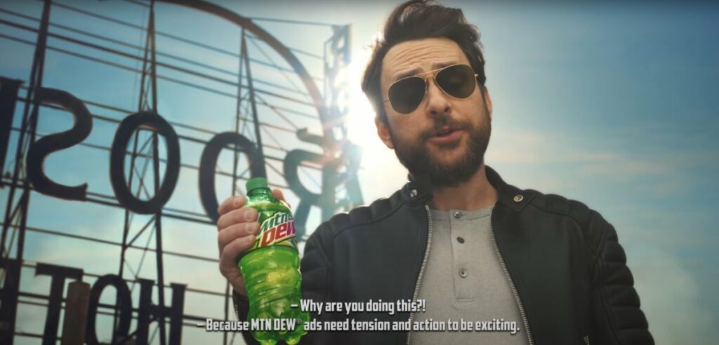 MTN DEW ads feature Charlie Day - DAILY COMMERCIALS